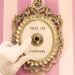 Press For Champagne Framed Vintage Button ( silent version )